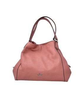 Coach Edie 32 Pebbled Leather slouchy Shoulder bag in pedal pink